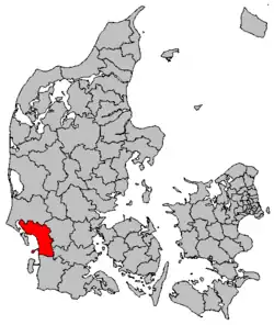 Locatie van gemeente Esbjerg