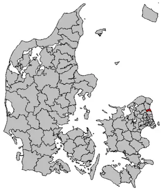 Locatie van gemeente Hørsholm