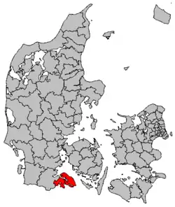 Locatie van gemeente Sønderborg