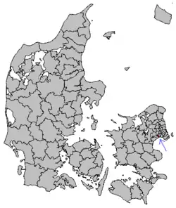 Locatie van gemeente Vallensbæk