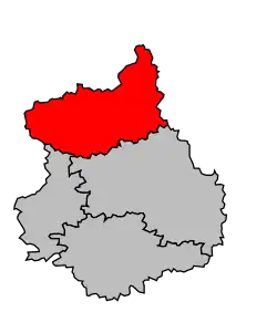 Locatie van het arrondissement in departement