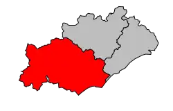 Locatie van het arrondissement in departement