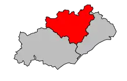 Locatie van het arrondissement in departement