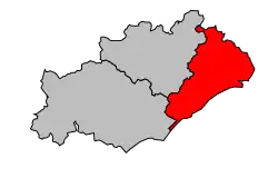 Locatie van het arrondissement in departement