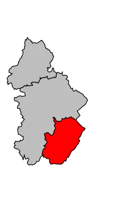 Locatie van het arrondissement in departement