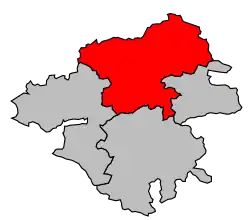 Locatie van het arrondissement in departement