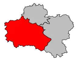 Locatie van het arrondissement in departement