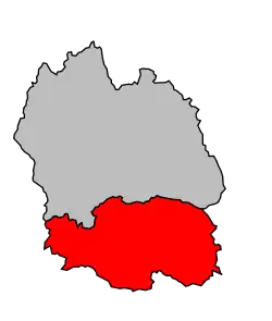 Locatie van het arrondissement in departement