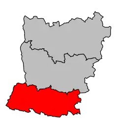 Locatie van het arrondissement in departement