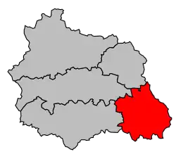 Locatie van het arrondissement in departement