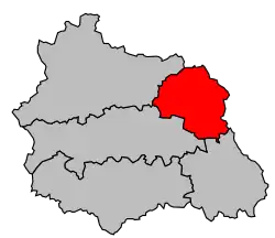 Locatie van het arrondissement in departement