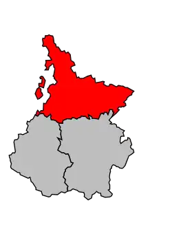 Locatie van het arrondissement in departement