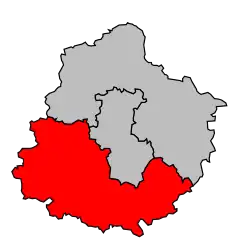 Locatie van het arrondissement in departement