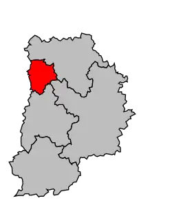 Locatie van het arrondissement in departement