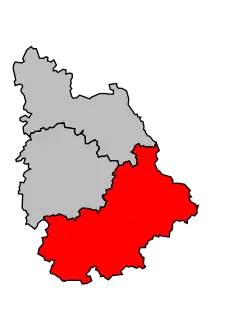 Locatie van het arrondissement in departement