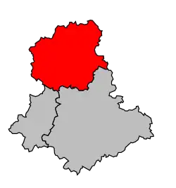 Locatie van het arrondissement in departement