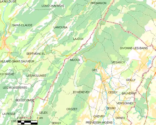 Detailkaart van de gemeente