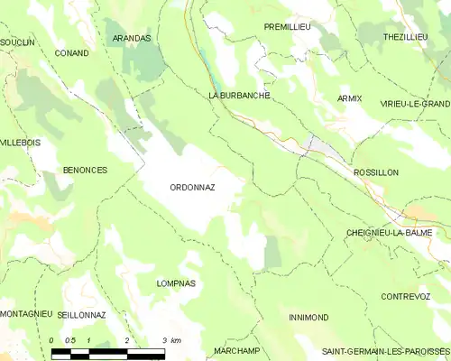 Detailkaart van de gemeente