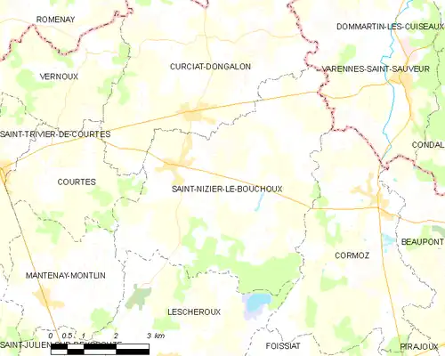 Detailkaart van de gemeente