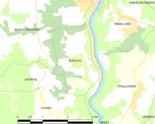 Detailkaart van de gemeente