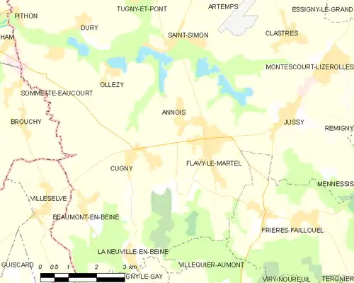 Detailkaart van de gemeente