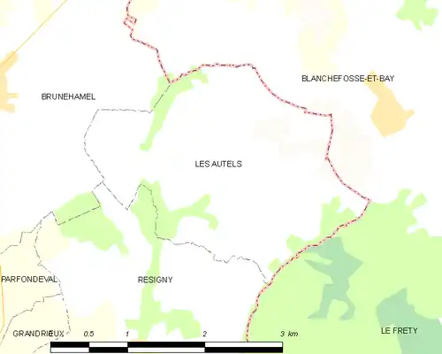 Detailkaart van de gemeente