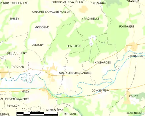 Detailkaart van de gemeente