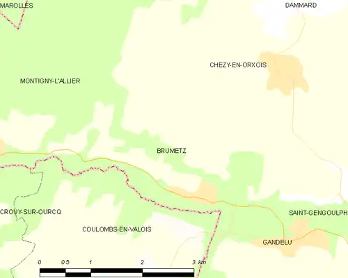 Detailkaart van de gemeente