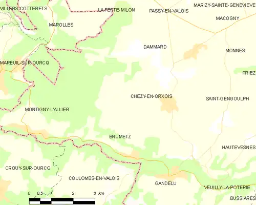 Detailkaart van de gemeente