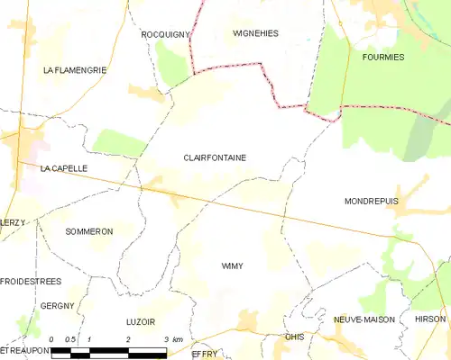 Detailkaart van de gemeente