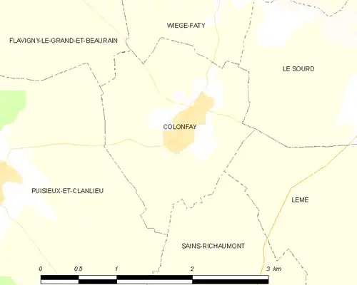 Detailkaart van de gemeente