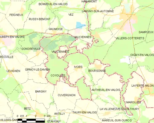 Detailkaart van de gemeente