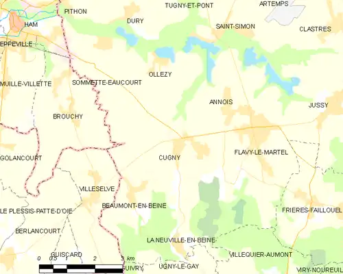 Detailkaart van de gemeente