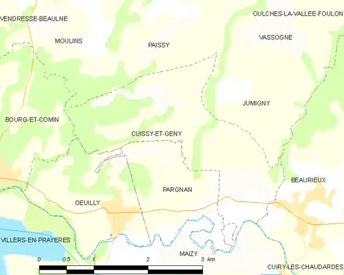 Detailkaart van de gemeente