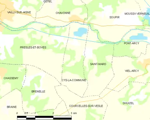 Detailkaart van de gemeente