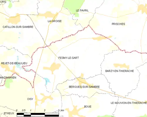 Detailkaart van de gemeente