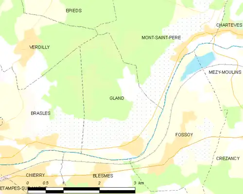 Detailkaart van de gemeente