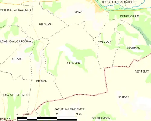 Detailkaart van de gemeente