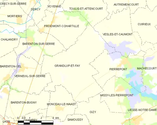 Detailkaart van de gemeente