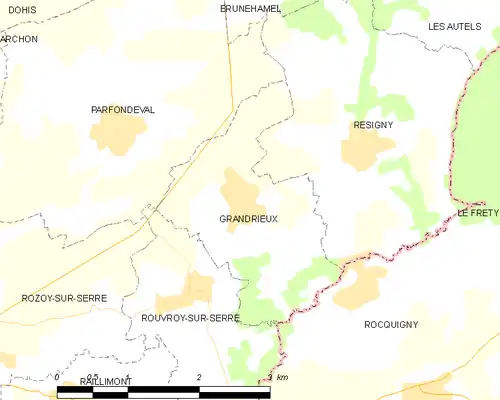 Detailkaart van de gemeente