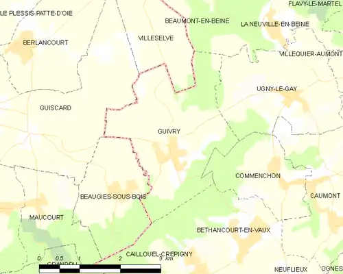 Detailkaart van de gemeente