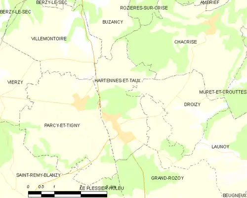 Detailkaart van de gemeente