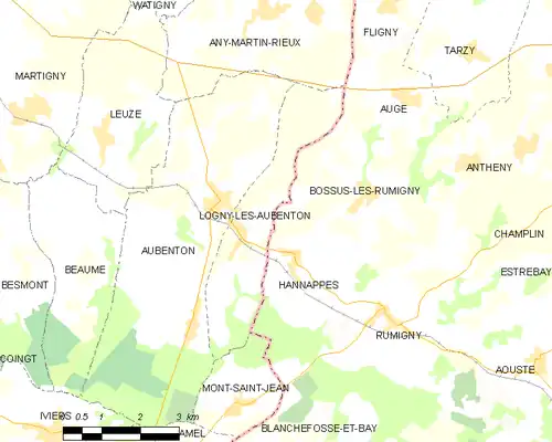 Detailkaart van de gemeente