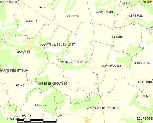 Detailkaart van de gemeente