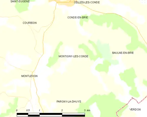 Detailkaart van de gemeente