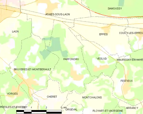 Detailkaart van de gemeente