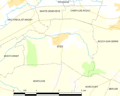 Detailkaart van de gemeente