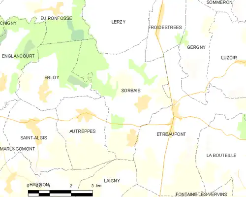 Detailkaart van de gemeente