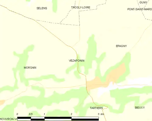 Detailkaart van de gemeente