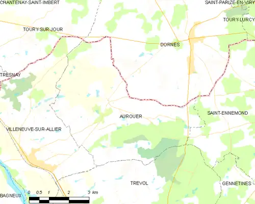 Detailkaart van de gemeente